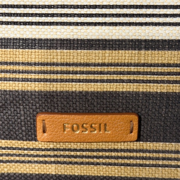 New Fossil Avondale Striped Canvas Women's Bag - Picture 2 of 7